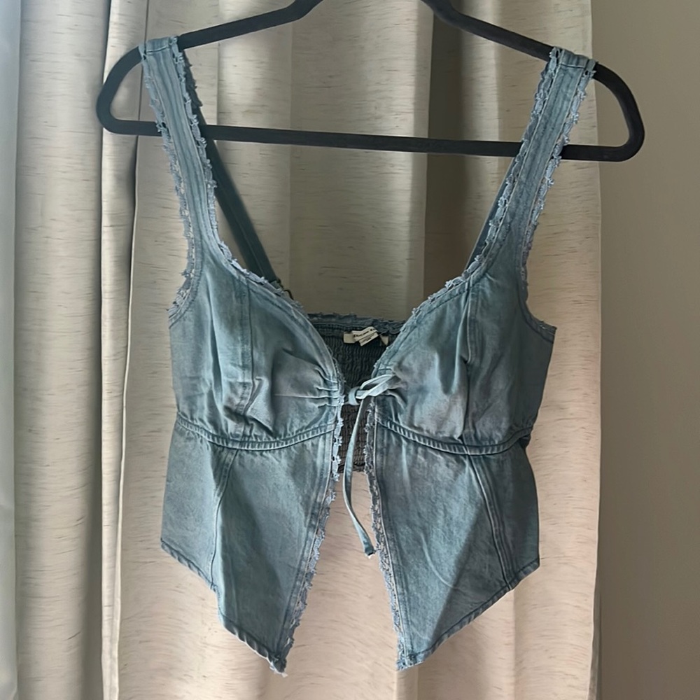 American Eagle tie front corset tank